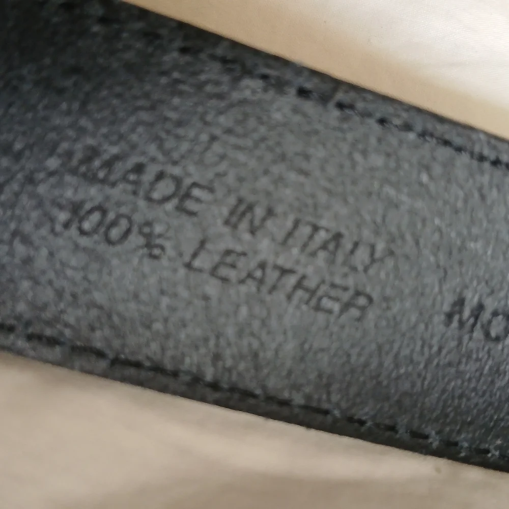 Diesel Black Patent Leather Belt W/ Large Metal Buckle - Picture 7 of 9